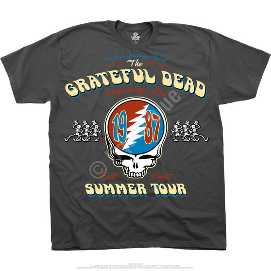 Liquid Blue Summer Tour 87 Grey T-Shirt