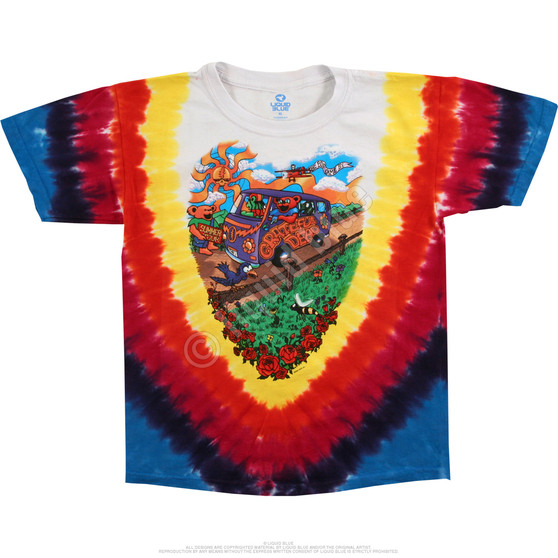 Liquid Blue Summer Tour Bus Youth Tie-Dye T-Shirt