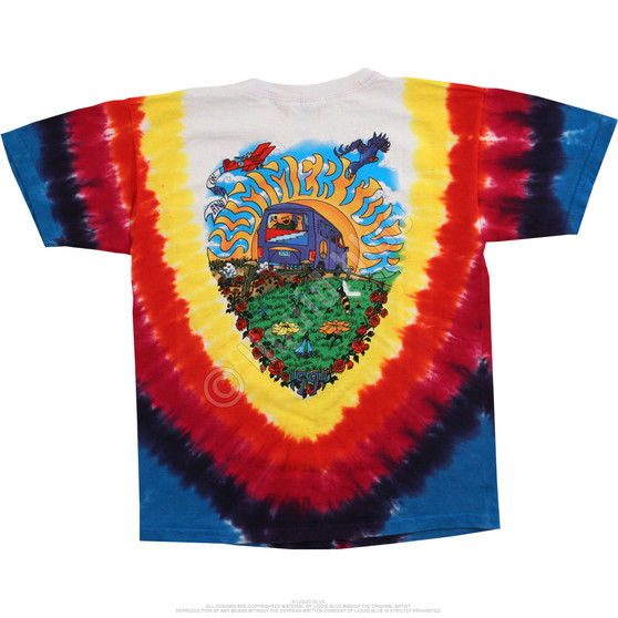 Liquid Blue Summer Tour Bus Youth Tie-Dye T-Shirt
