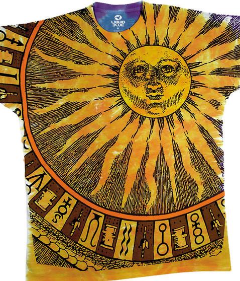 liquid blue Sun Moon Tie-Dye T-Shirt