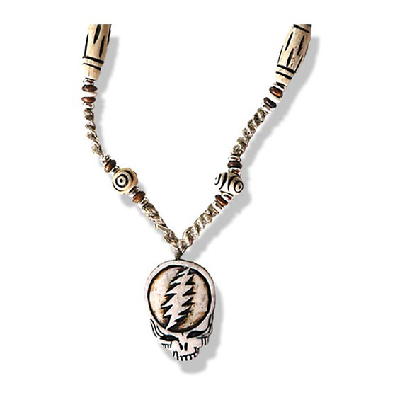 Liquid Blue SYF Bone And Hemp Beaded Necklace