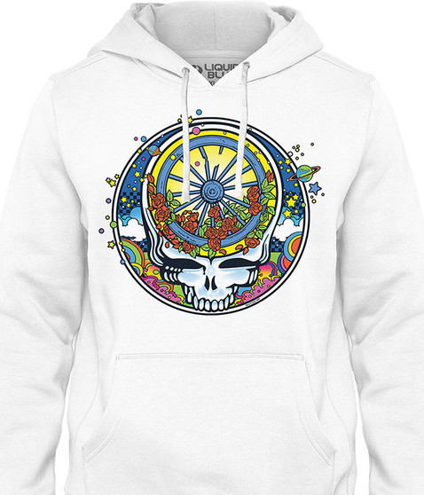 liquid blue SYF Wheel & Roses Hoodie