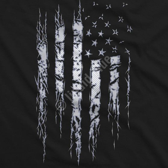 Liquid Blue Tattered And Torn Black T-Shirt