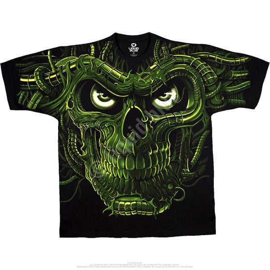 Liquid Blue Terminator Skull Black T-Shirt