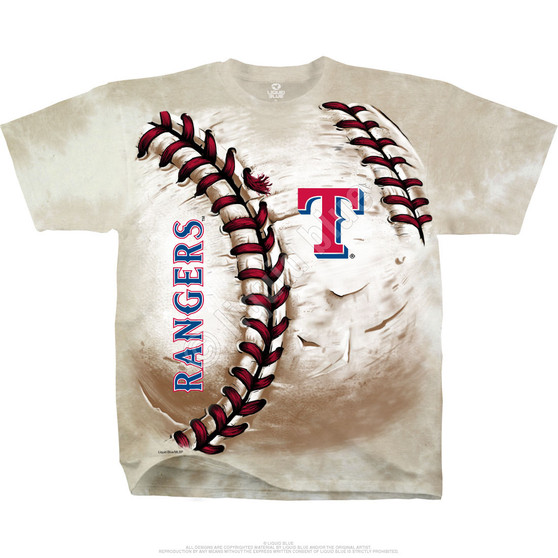 Liquid Blue Texas Rangers Hardball Tie-Dye T-Shirt