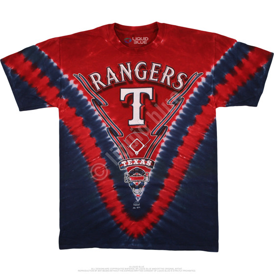 Liquid Blue Texas Rangers V Tie-Dye T-Shirt