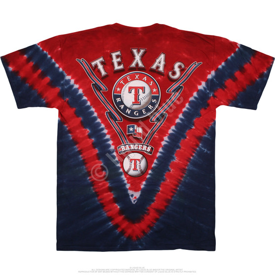 Liquid Blue Texas Rangers V Tie-Dye T-Shirt