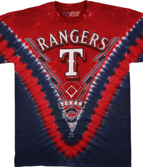 liquid blue Texas Rangers V Tie-Dye T-Shirt
