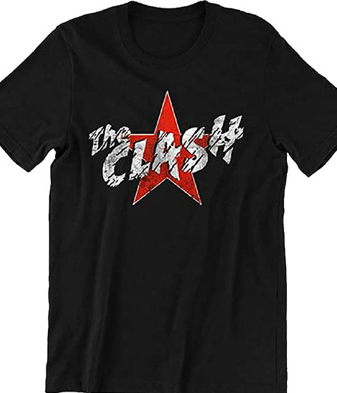 liquid blue The Clash Star Logo Black T-Shirt
