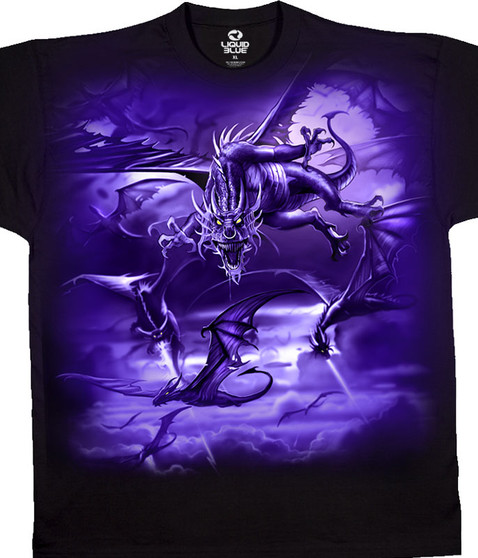 liquid blue The Swarm Black T-Shirt