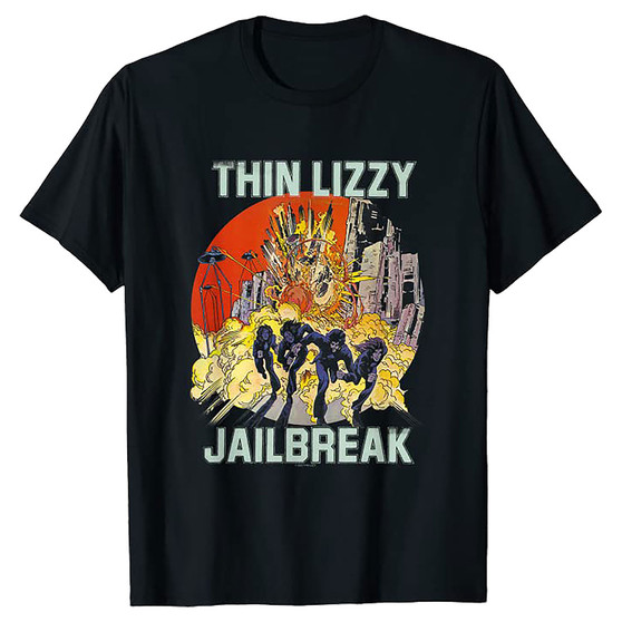 Liquid Blue Thin Lizzy Jailbreak Black T-Shirt