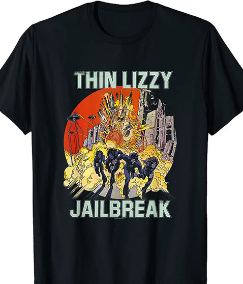 liquid blue Thin Lizzy Jailbreak Black T-Shirt