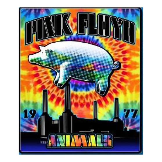 Liquid Blue Tie-Dye Animals Fleece Blanket