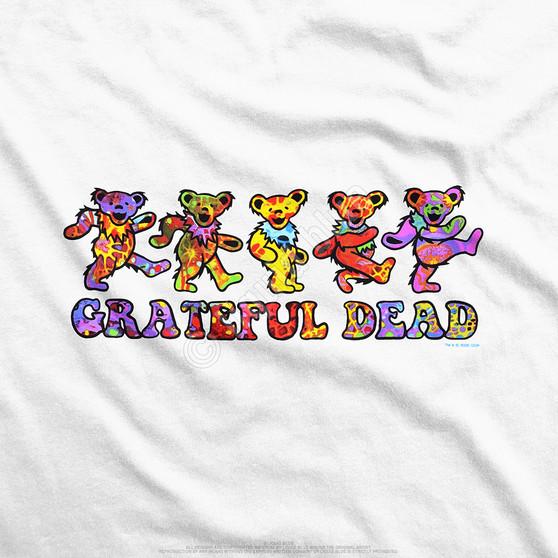 Liquid Blue Tie-Dye Bears White T-Shirt