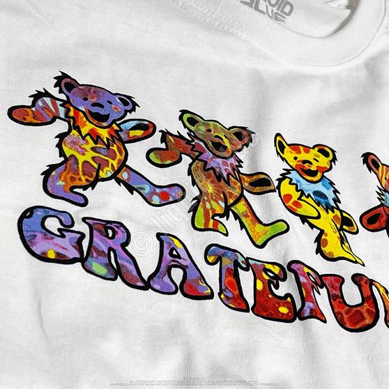 Liquid Blue Tie-Dye Bears White T-Shirt