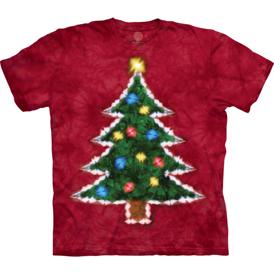 Liquid Blue Tie Dye Christmas Tree T-Shirt