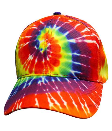liquid blue Tie-Dye Rainbow Spiral Hat