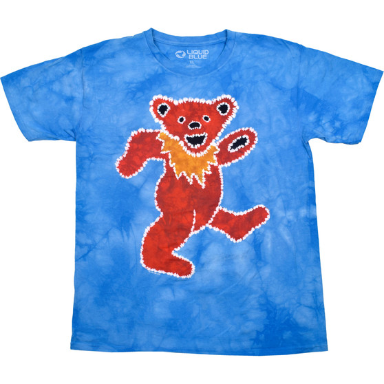 Liquid Blue Tie-Dye Red Bear T-Shirt