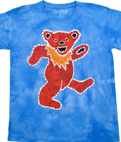 liquid blue Tie-Dye Red Bear T-Shirt