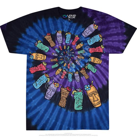 Liquid Blue Tiki Spiral Tie-Dye T-Shirt