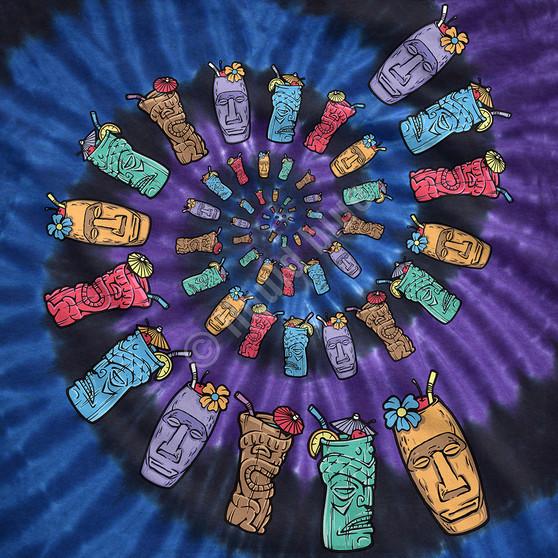 Liquid Blue Tiki Spiral Tie-Dye T-Shirt