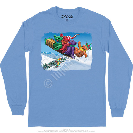 Liquid Blue Toboggan Bears Long Sleeve T-Shirt