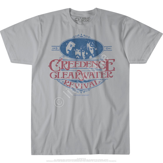 Liquid Blue Travelin Band Grey Athletic T-Shirt