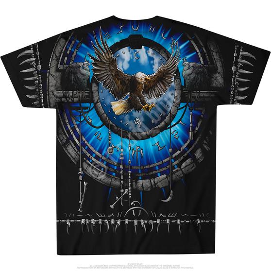 Liquid Blue Tribal Eagle Black T-Shirt