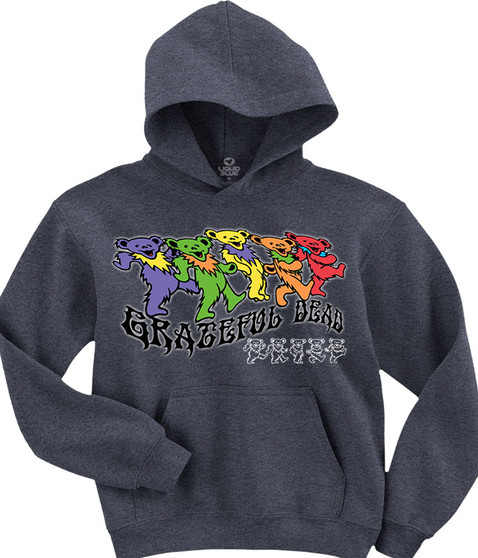 liquid blue Trippy Bears Grey Hoodie