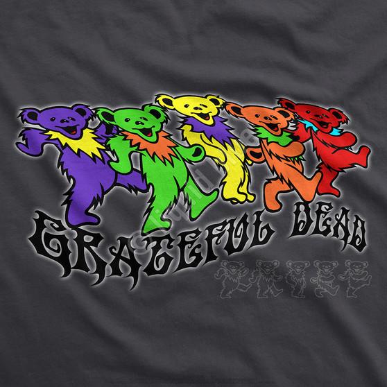 Liquid Blue Trippy Bears Grey T-Shirt