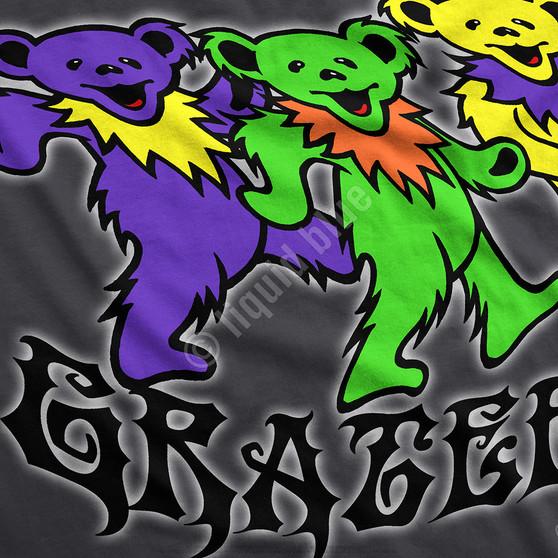 Liquid Blue Trippy Bears Grey T-Shirt