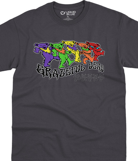 liquid blue Trippy Bears Grey T-Shirt