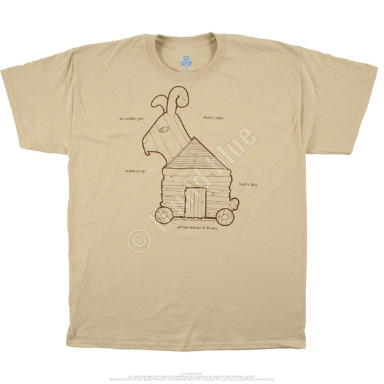 Liquid Blue Trojan Rabbit Tan T-Shirt