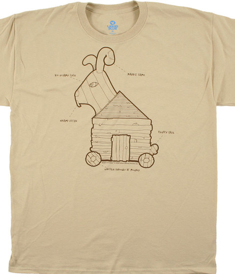 liquid blue Trojan Rabbit Tan T-Shirt