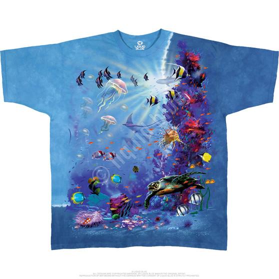 Liquid Blue Tropical Reef Tie-Dye T-Shirt