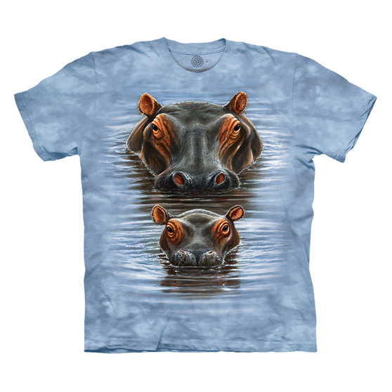 Liquid Blue Two Hippos Classic Cotton T-Shirt