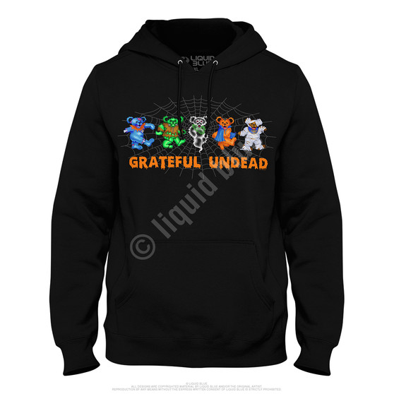 Liquid Blue Undead Bears Black Hoodie