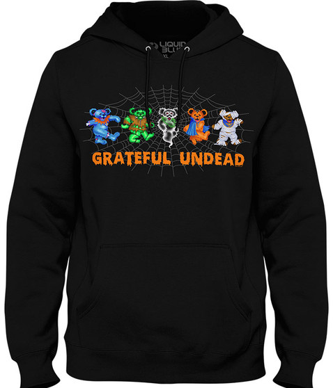 liquid blue Undead Bears Black Hoodie