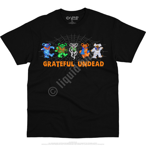 Liquid Blue Undead Bears Black T-Shirt