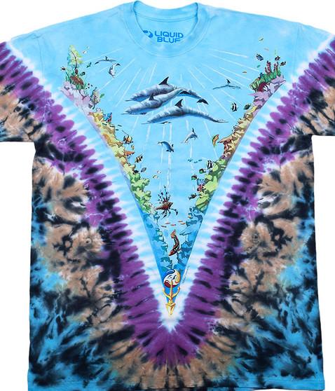 liquid blue Underwater Tie-Dye T-Shirt
