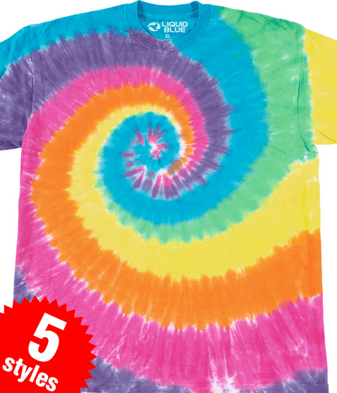 liquid blue Unprinted Tie-Dye T-Shirt
