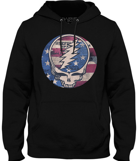 liquid blue USA Distressed SYF Black Hoodie
