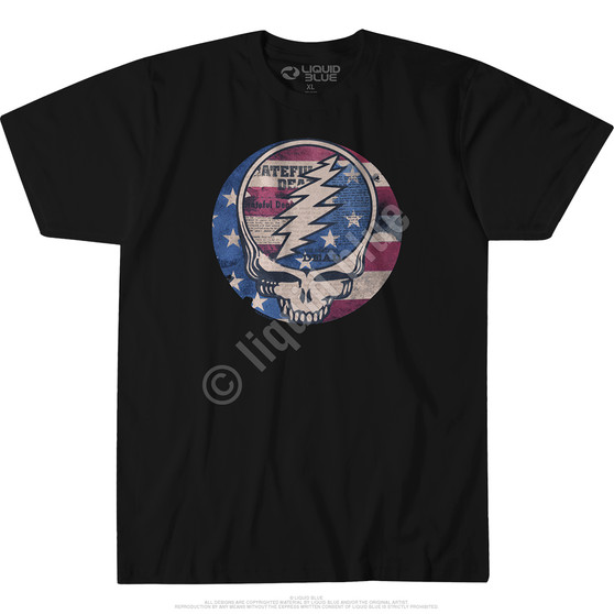 Liquid Blue USA Distressed SYF Black T-Shirt