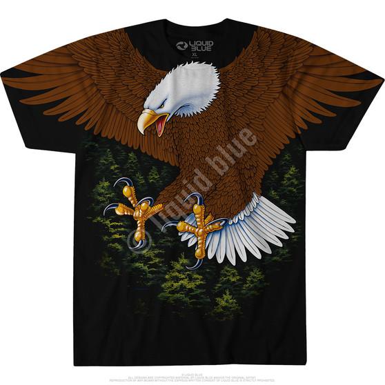 Liquid Blue Vintage Eagle Black T-Shirt