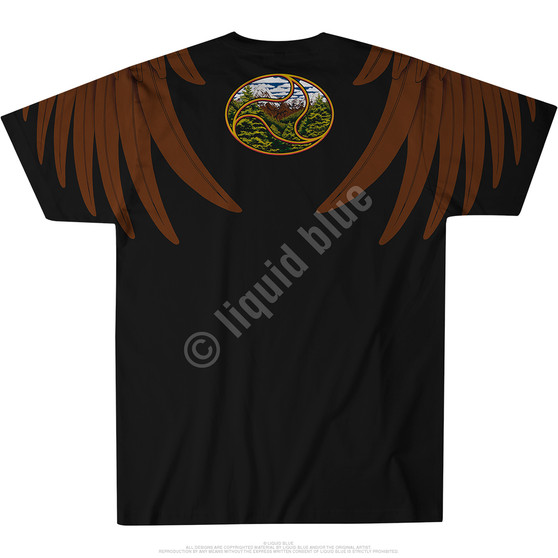 Liquid Blue Vintage Eagle Black T-Shirt