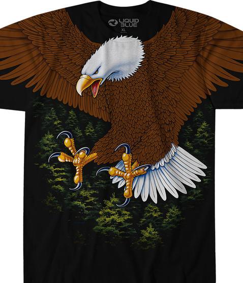 liquid blue Vintage Eagle Black T-Shirt