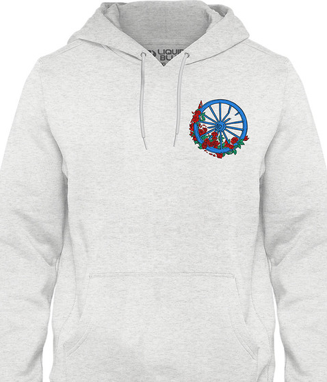 liquid blue Wheel & Roses Chest Hoodie