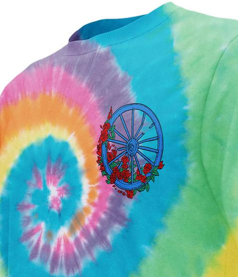 liquid blue Wheel & Roses Chest T-Shirt