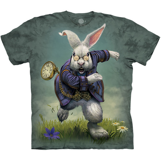 Liquid Blue White Rabbit Classic Cotton T-Shirt