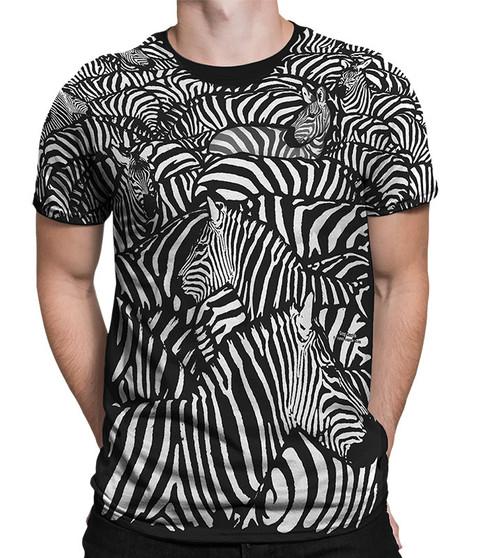 liquid blue White Zebra Black T-Shirt